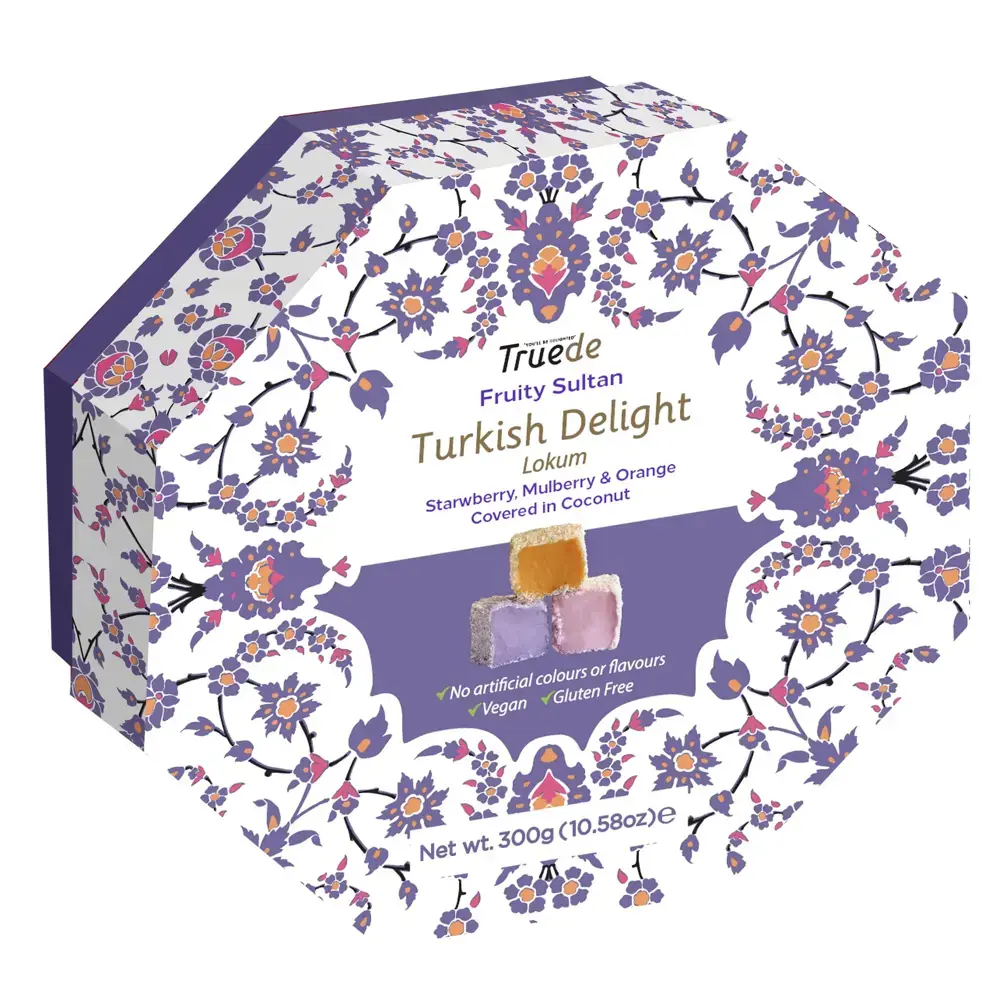 Truede Fruity Sultan Delight Coated With Coconut Turkish Delight 300g